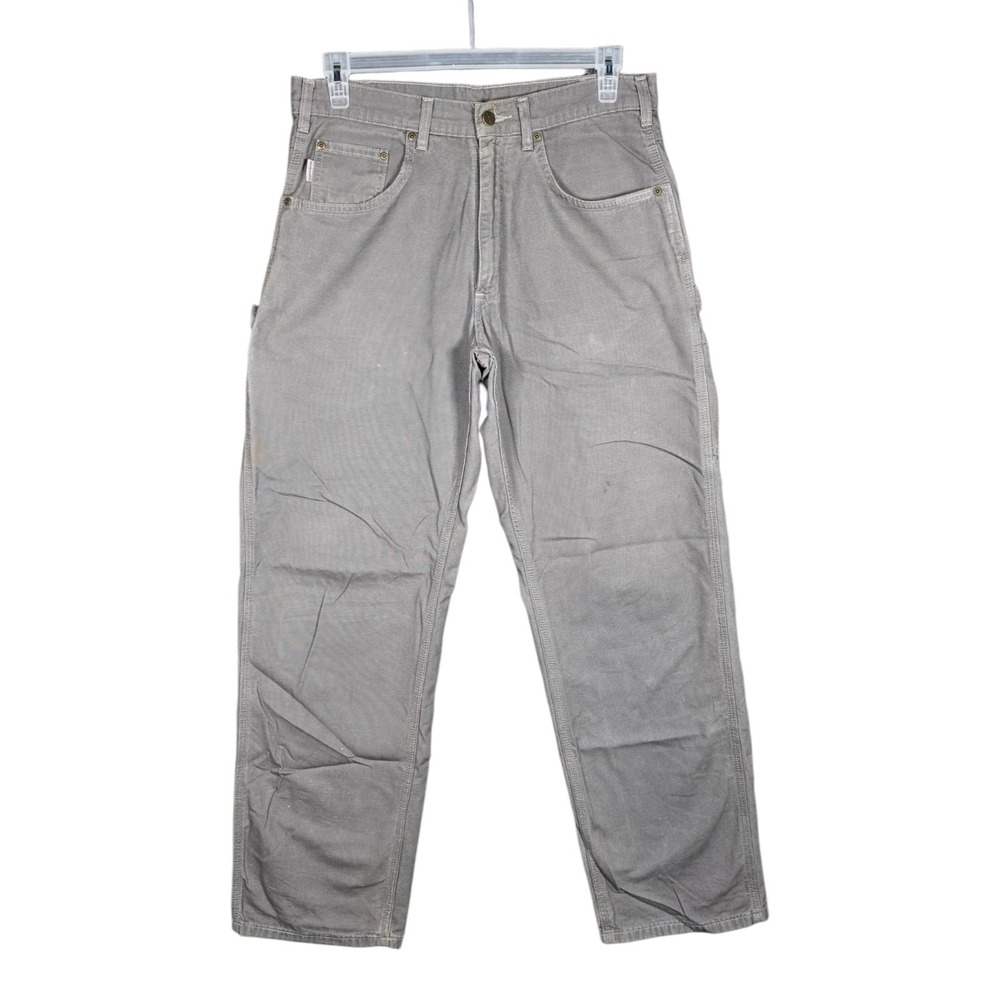 Carhartt Pants Mens 34x33 Gray B159-CHR Work Carpenter Utility Loose Fit Canvas